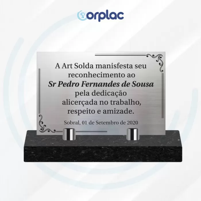 Placa de homenagem Art Solda