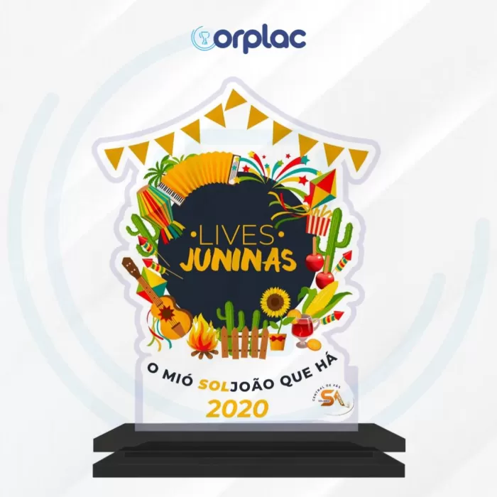 Troféu junino em acrílico